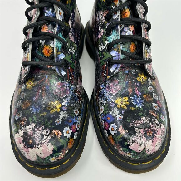 Dr. Martens Women's Black Multicolor Pascal Floral Lace Up Combat Boots Size 8 - Picture 7 of 16
